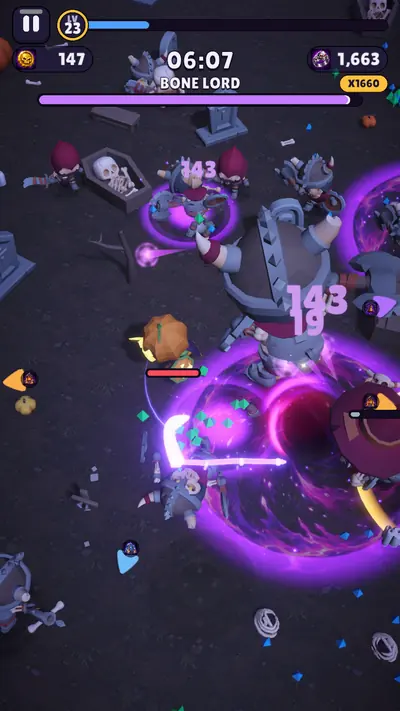 Bonestorm Survivors boss fight against the Bone Lord.